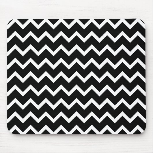 Black and White Zig Zag Pattern. Muismat (Voorkant)