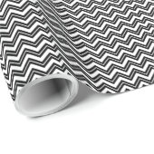 Black and White Zigzag Chevron Pattern Cadeaupapier (Rol Hoek)