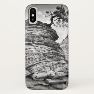 Black and White Zion Art Bonsai Tree iPhone X Hoesje