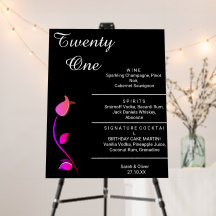 Black and Withe Pink Tulip 21st Birthday Party