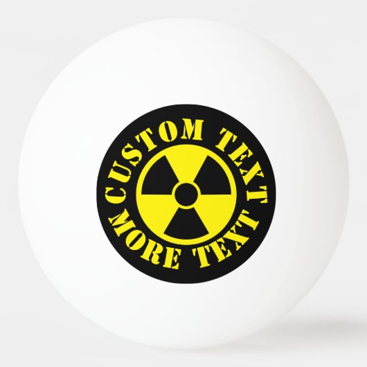 Black and yellow nuke warning symbol pingpongballen (Voorkant)