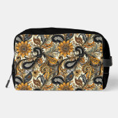 Black And Yellow Paisley  Toilettasje (Achterkant)