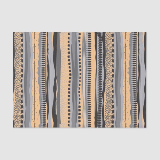 Black and yellow tribal geometric shapes pattern tissuepapier (Voorkant)