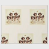 Black Angel Christmas Choir Wrapping Paper 1 Cadeaupapier (Vlak)