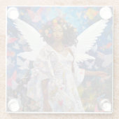 Black Angel Fantasy Art Glazen Onderzetter (Achterkant)