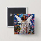 Black Angel Fantasy Art Vierkante Button 5,1 Cm (Voorkant /achterkant)