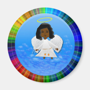 Black Angel Round Magnet Magneet