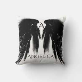 BLACK ANGEL WINGS Monogram Kussen