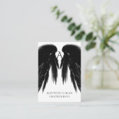 BLACK ANGEL WINGS Monogram Visitekaartje (Staand voorkant)