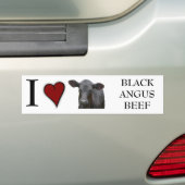Black Angus Beef - Ik hou van hartontwerp Bumpersticker (Op auto)