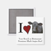 Black Angus Beef - Ik hou van hartontwerp Magneet (Voorkant / Achterkant)
