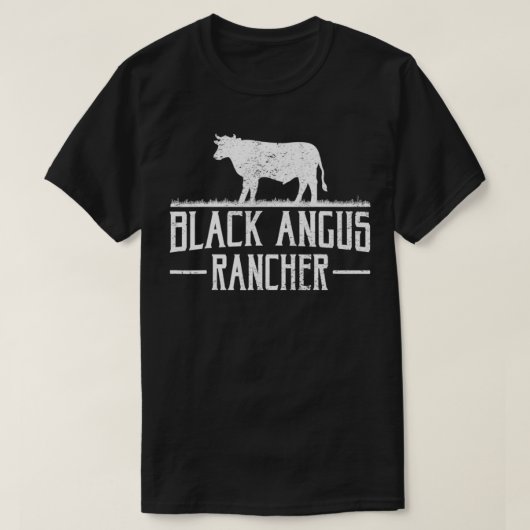 Black Angus Cow Rancher Funny Rundvlees Vee Vlees  T-shirt (Design voorkant)
