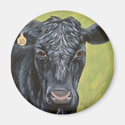 Black Angus Koe Magnet Magneet (Voorkant)