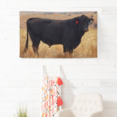 Black Angus Steer Grazing met zijn herd Spandoek (Insitu)