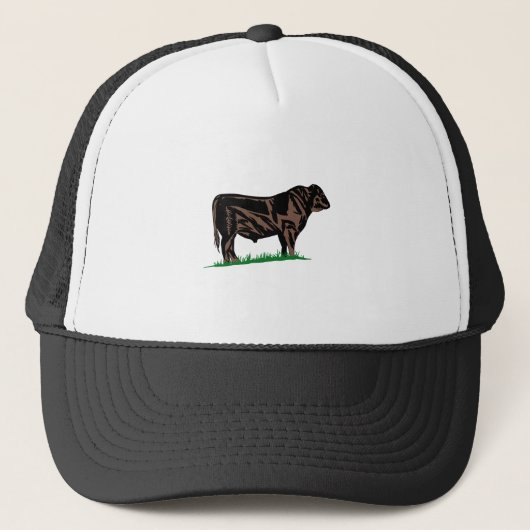 Black Angus Steer Trucker Pet (Voorkant)