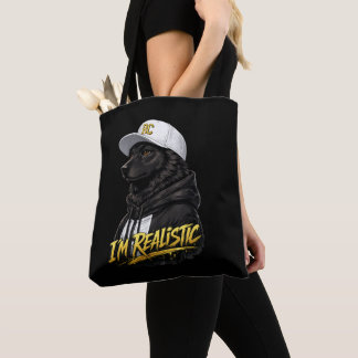 Black Anime Dog Streetwear Art | I'm Realistic Draagtas