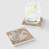 Black Antiquity Marble Stone Onderzetter (Zijkant)