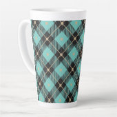 Black Aqua Pset Pattern Latte Mok (Linkerhoek)