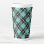 Black Aqua Pset Pattern Latte Mok (Voorkant)