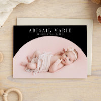 Black Arch Lijst Geboorteaankondiging Kaart