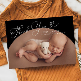 Black Arch Lijst Thank You Geboorteaankondiging Aankondiging