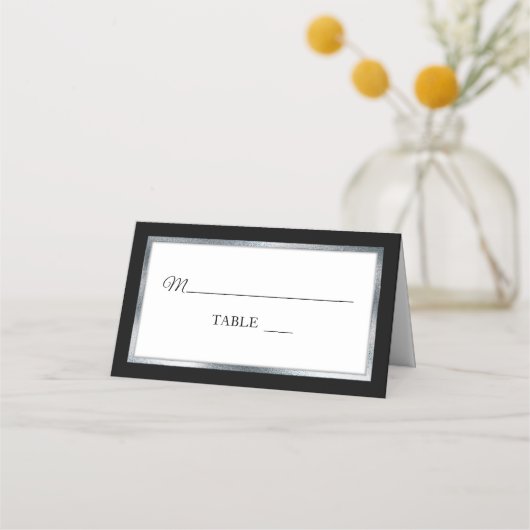 Black | ARGENT | Cartes De Place Blancs Simple Et  (Devant)