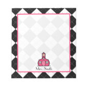 Black Argyle Teacher Notitieblok (Voorkant)