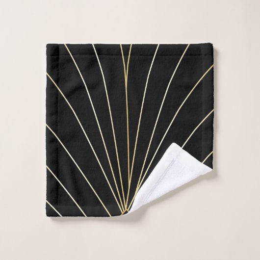Black Art Deco Design (Gant de toilette)