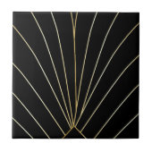 Black Art Deco Design Tegeltje (Voorkant)