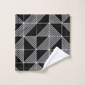 Black Art Deco Lines Bad Handdoek (Wasdoekje)