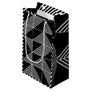 Black Art Deco Lines Klein Cadeauzakje