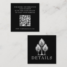 Black Aspen Tree Wedding QR Informatiekaartje