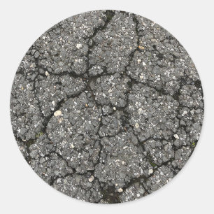 Black Asphalt Street Paving Cement Ronde Sticker