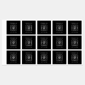 Black Asset Labels | Aangepaste bedrijfseigendomme (Vel)