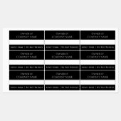 Black Asset Labels | Aangepaste bedrijfseigendomme (Vel)