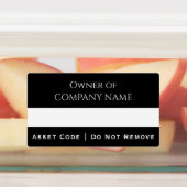 Black Asset Labels | Aangepaste bedrijfseigendomme (Aangebracht)