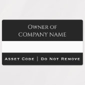 Black Asset Labels | Aangepaste bedrijfseigendomme (Design 1)