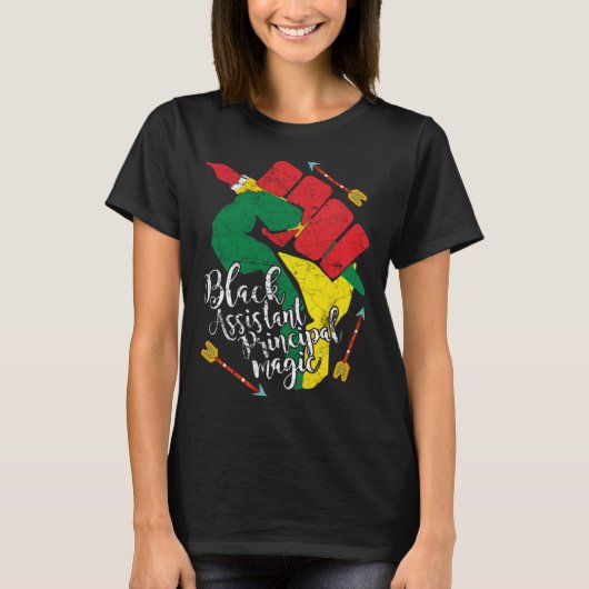 Black Assistant Principal Black History Month Teac T-shirt (Voorkant)