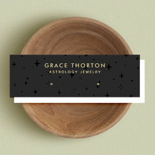Black Astrology Stars Stud Earning Display Card Mini Visitekaartje