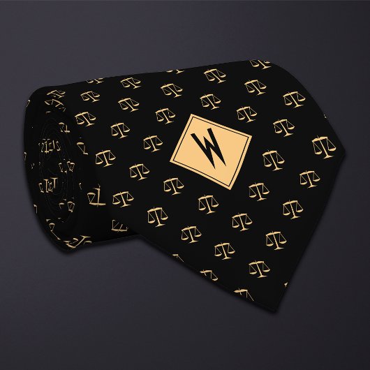 Black Attorney Scales of Justice Stropdas