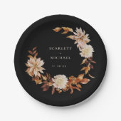 Black Autumn Wedding Papieren Bordje (Voorkant)