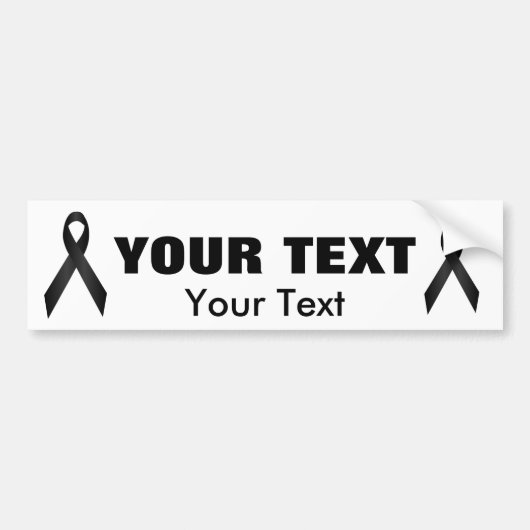 Black Aware Ribbon Template Bumper Sticker (Devant)