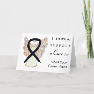 Black Awareness Ribbon Angel Art Wenskaarten Kaart