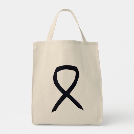 Black Awareness Ribbon Custom Art Canvas tas (Achterkant)