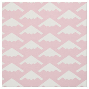 Black B-2 Spirit Stealth Bomber Pattern on Pink Stof