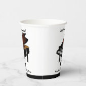 Black Baby Grand Piano Overweging Receptie Papieren Bekers (Rechts)