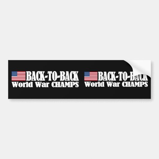 Black Back-to-back Amerikaanse Champs Bumpersticker (Voorkant)