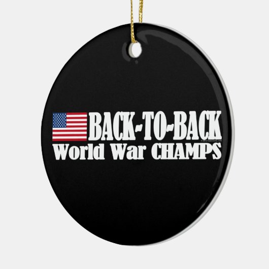 Black Back-to-back Amerikaanse Champs Keramisch Ornament (Links)