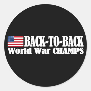 Black Back-to-back Amerikaanse Champs Ronde Sticker