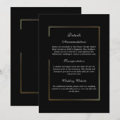 Black Background Gold Frame Detail Enclosure Kaart (Voorkant / Achterkant)